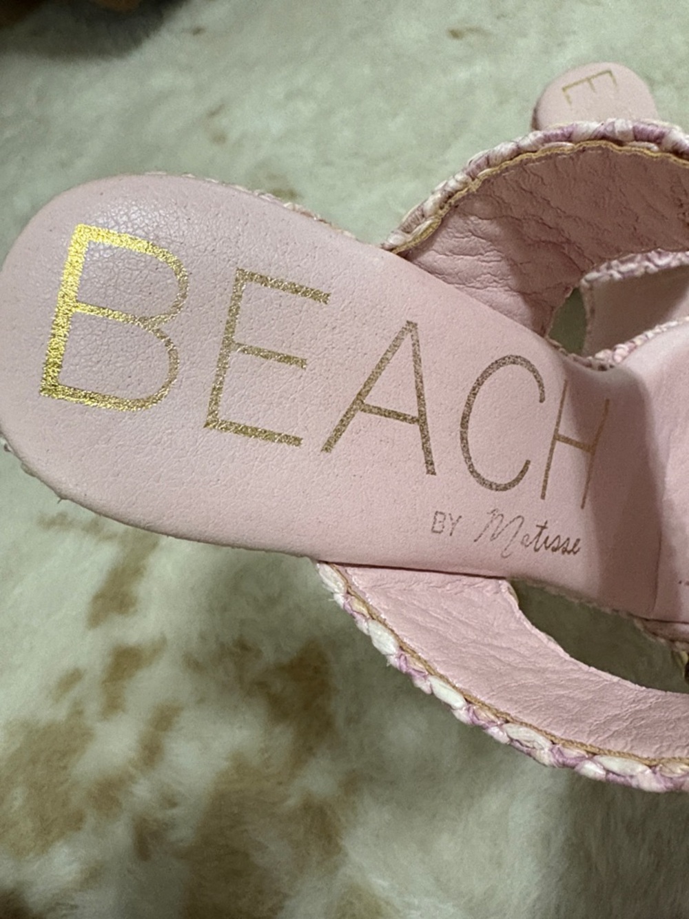Beach Pink Woven Double-Band Slide Mules - Picture 2 of 7